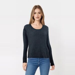 Design Lab by‎ Lord & Taylor Black Metallic Sweater